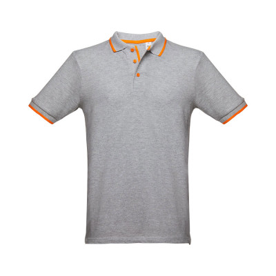 THC ROME. Men's Polo Shirt with contrast colour trim and buttons